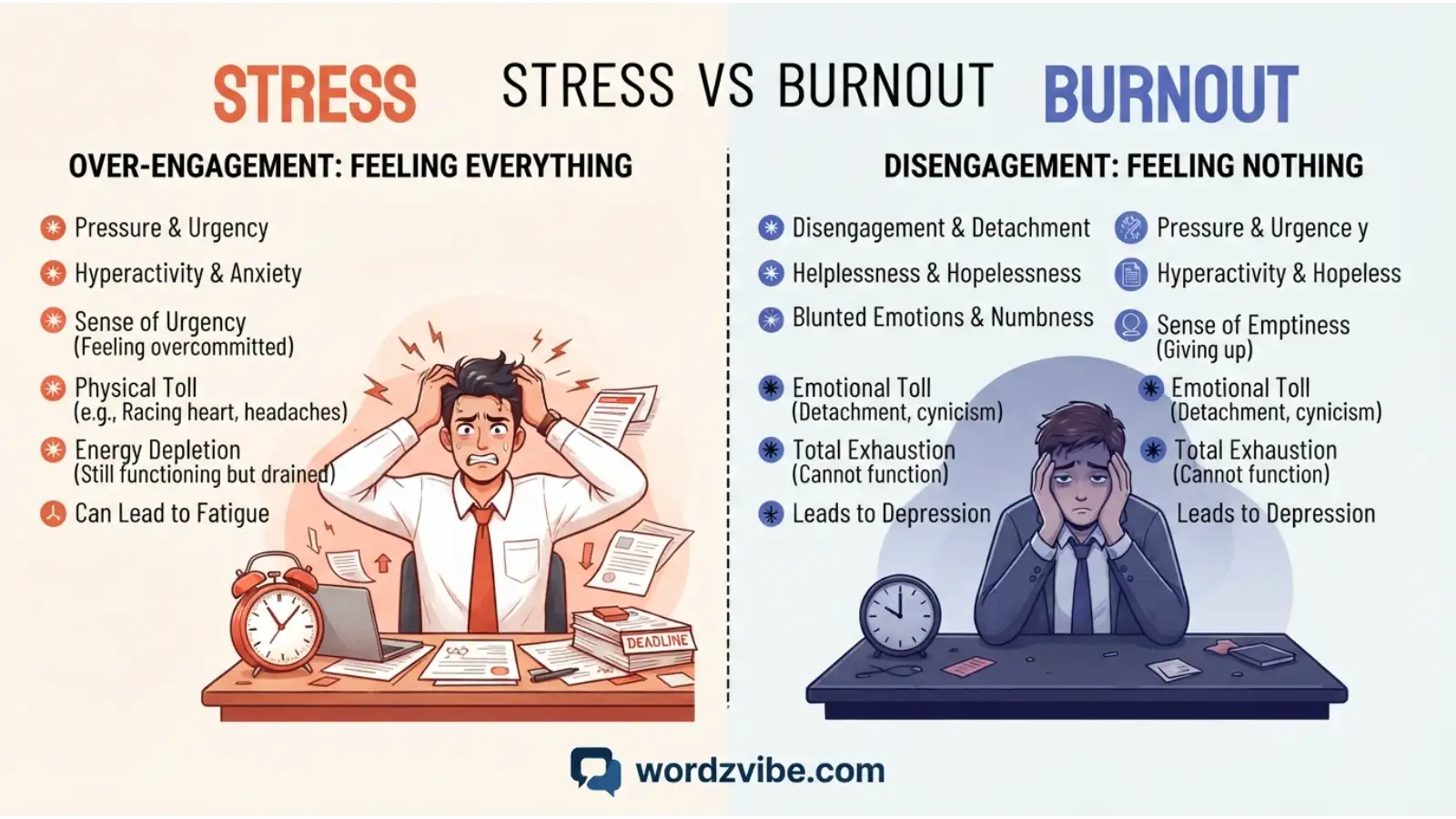 Burnout vs Stress